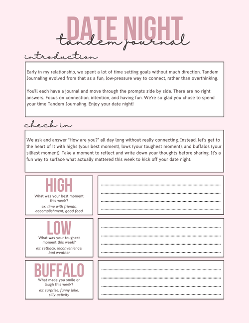 Tandem Journal: Date Night Edition