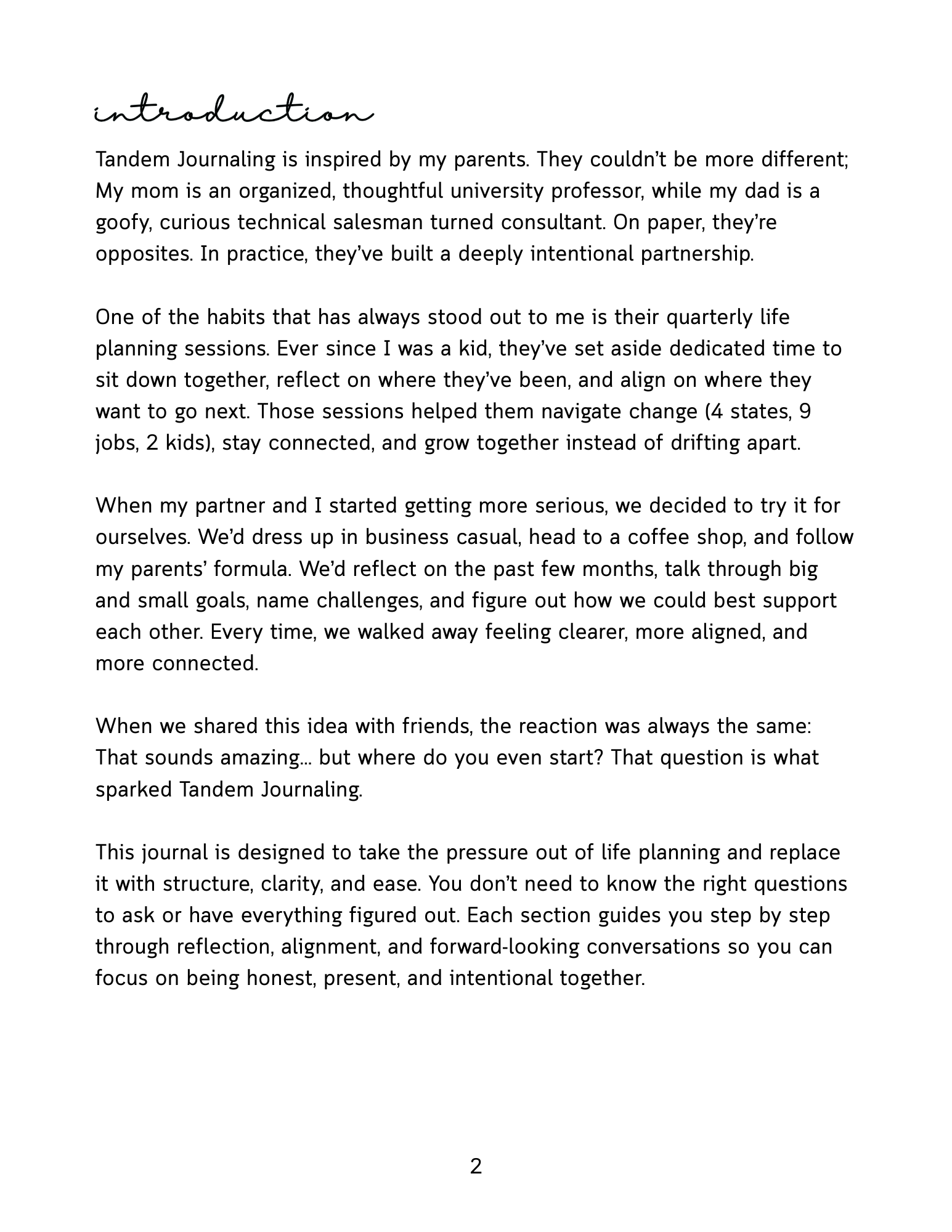 Life Planning Tandem Journal