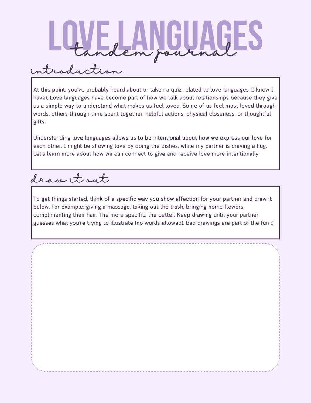 Tandem Journal: Love Languages Edition
