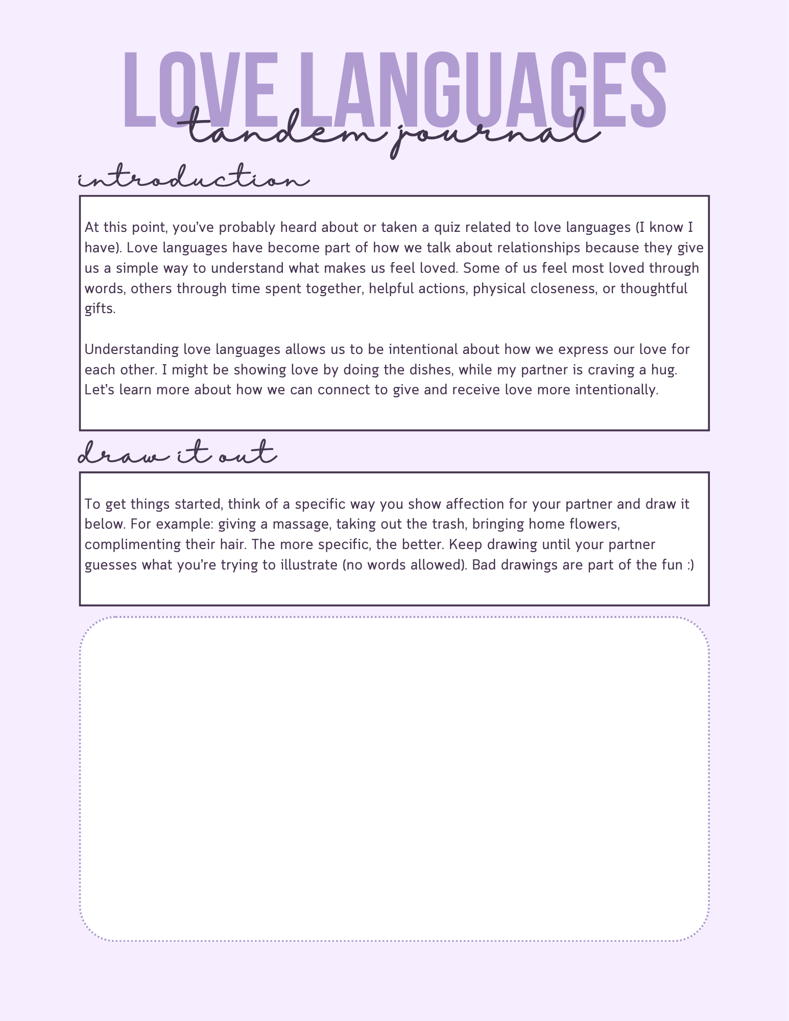 Tandem Journal: Love Languages Edition