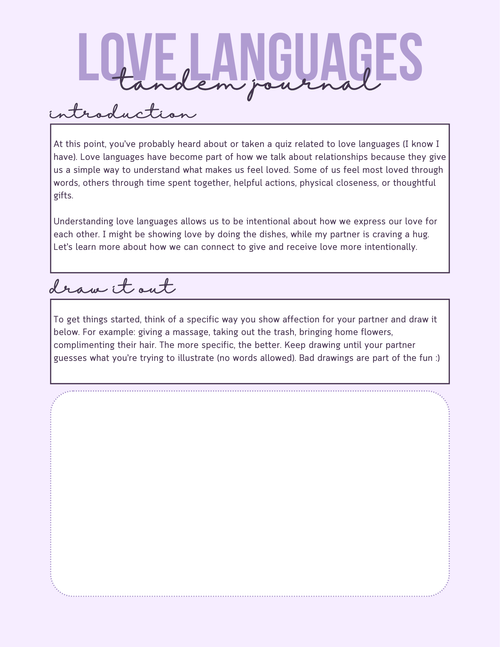 Tandem Journal: Love Languages Edition